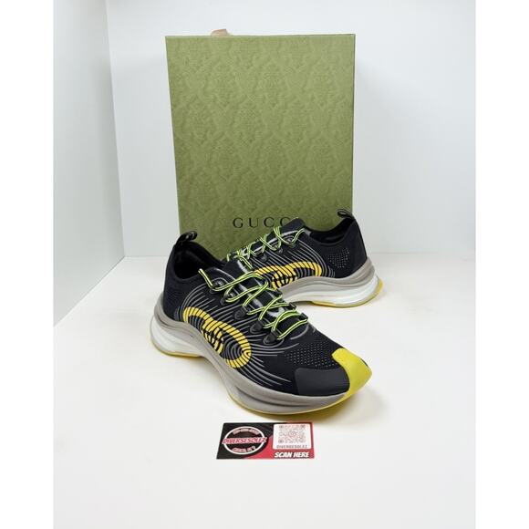 Size 11.5US - Gucci Run GG Black Yellow Knit Sneakers? NEW/RETAIL $850! main image 5